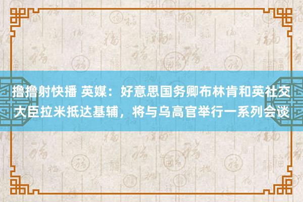 撸撸射快播 英媒：好意思国务卿布林肯和英社交大臣拉米抵达基辅，将与乌高官举行一系列会谈