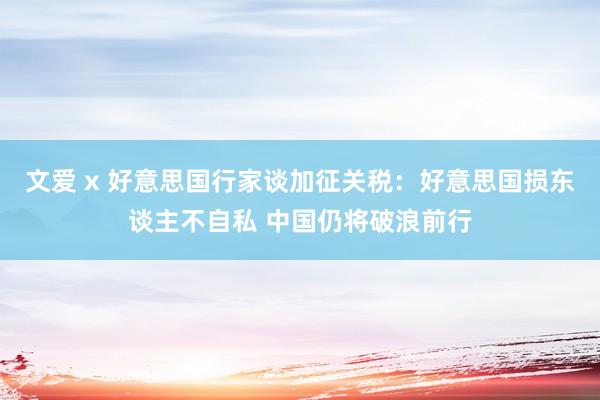 文爱 x 好意思国行家谈加征关税：好意思国损东谈主不自私 中国仍将破浪前行