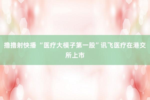 撸撸射快播 “医疗大模子第一股”讯飞医疗在港交所上市