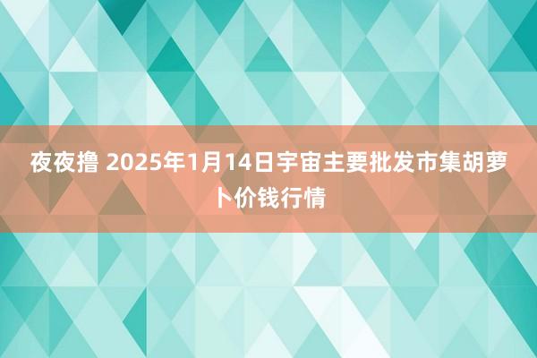 夜夜撸 2025年1月14日宇宙主要批发市集胡萝卜价钱行情