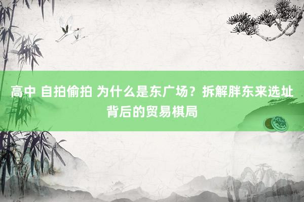 高中 自拍偷拍 为什么是东广场？拆解胖东来选址背后的贸易棋局