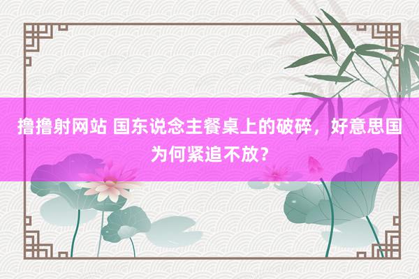 撸撸射网站 国东说念主餐桌上的破碎，好意思国为何紧追不放？