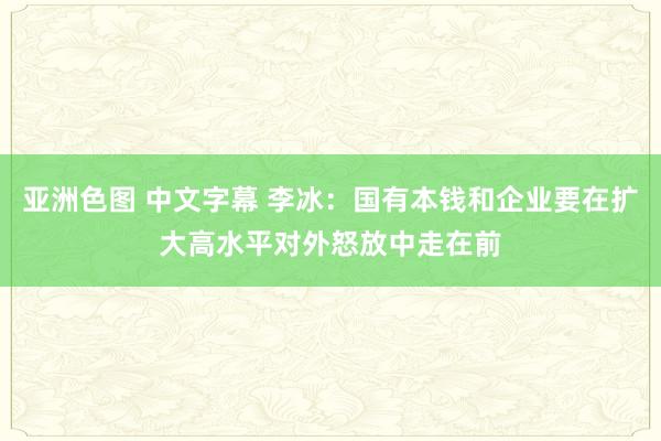 亚洲色图 中文字幕 李冰：国有本钱和企业要在扩大高水平对外怒放中走在前