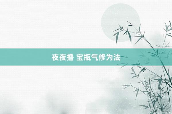 夜夜撸 宝瓶气修为法
