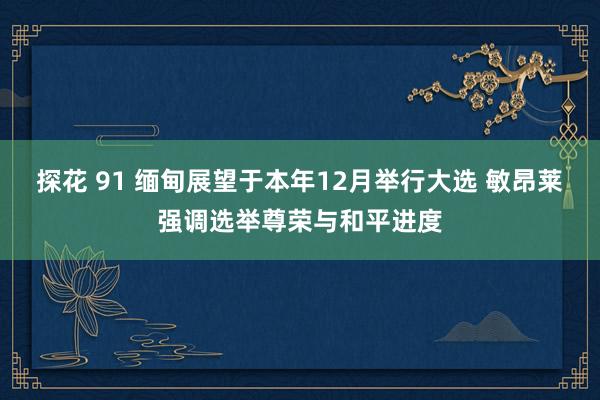 探花 91 缅甸展望于本年12月举行大选 敏昂莱强调选举尊荣与和平进度
