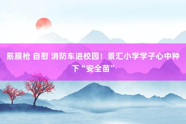 筋膜枪 自慰 消防车进校园！景汇小学学子心中种下“安全苗”