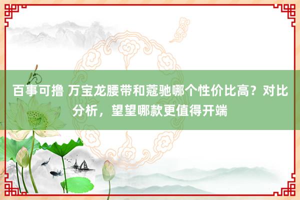 百事可撸 万宝龙腰带和蔻驰哪个性价比高？对比分析，望望哪款更值得开端