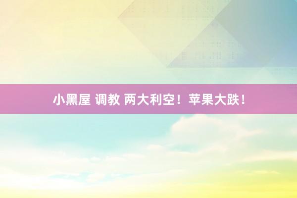 小黑屋 调教 两大利空！苹果大跌！