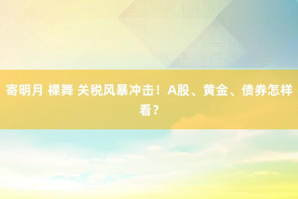 寄明月 裸舞 关税风暴冲击！A股、黄金、债券怎样看？