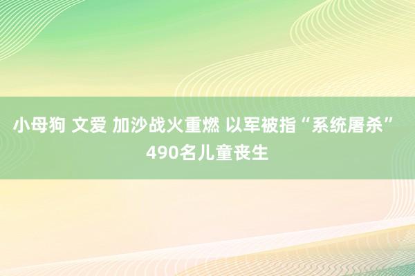 小母狗 文爱 加沙战火重燃 以军被指“系统屠杀” 490名儿童丧生
