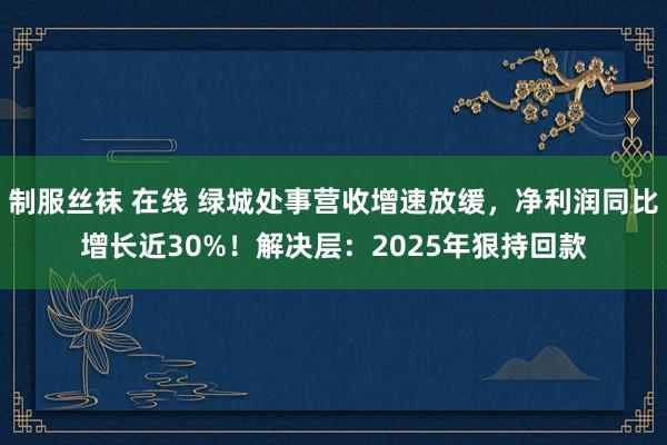 制服丝袜 在线 绿城处事营收增速放缓，净利润同比增长近30%！解决层：2025年狠持回款