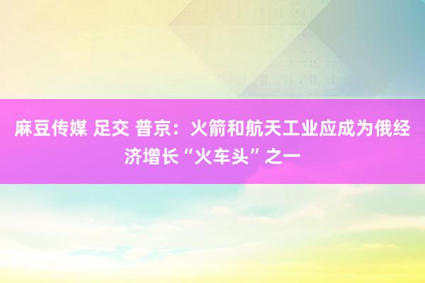 麻豆传媒 足交 普京：火箭和航天工业应成为俄经济增长“火车头”之一