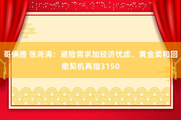 哥俩撸 张尧浠：避险需求加经济忧虑、黄金柔和回撤契机再指3150