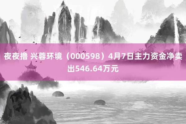 夜夜撸 兴蓉环境（000598）4月7日主力资金净卖出546.64万元