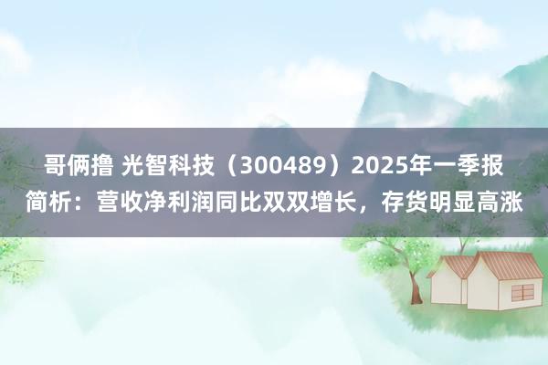 哥俩撸 光智科技（300489）2025年一季报简析：营收净利润同比双双增长，存货明显高涨