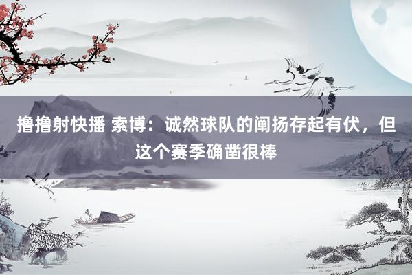 撸撸射快播 索博：诚然球队的阐扬存起有伏，但这个赛季确凿很棒