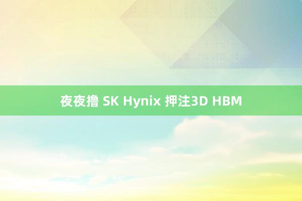 夜夜撸 SK Hynix 押注3D HBM