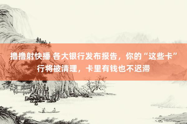 撸撸射快播 各大银行发布报告，你的“这些卡”行将被清理，卡里有钱也不迟滞
