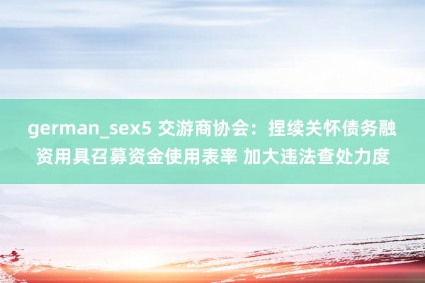 german_sex5 交游商协会：捏续关怀债务融资用具召募资金使用表率 加大违法查处力度