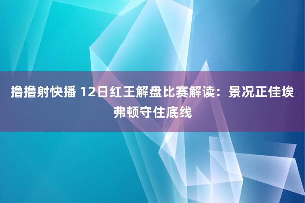 撸撸射快播 12日红王解盘比赛解读：景况正佳埃弗顿守住底线