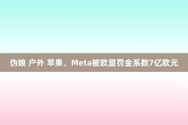 伪娘 户外 苹果、Meta被欧盟罚金系数7亿欧元