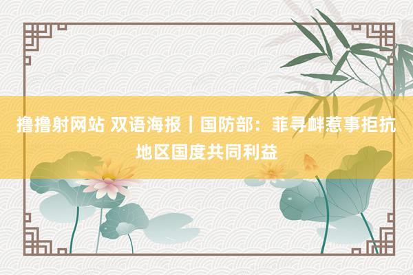 撸撸射网站 双语海报｜国防部：菲寻衅惹事拒抗地区国度共同利益