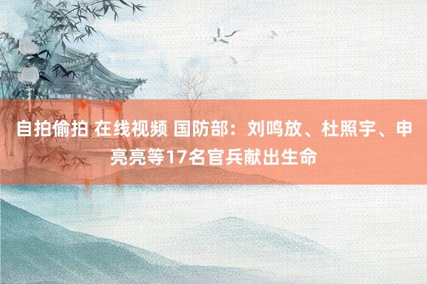 自拍偷拍 在线视频 国防部：刘鸣放、杜照宇、申亮亮等17名官兵献出生命